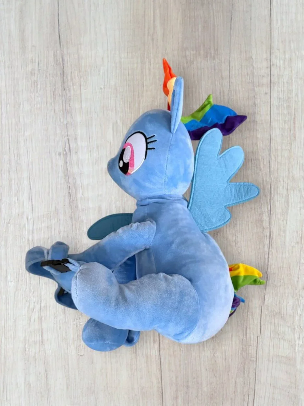 My Little Pony Rainbow Dash Plush Backpack Blue Pegasus Kids Character Bag
